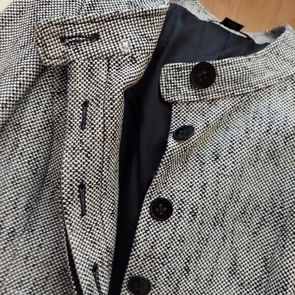 Ellen Tracy Blazer Jacket Grey Tweed 3/4 Sleeve Academia Sz 0 - Picture 4 of 10